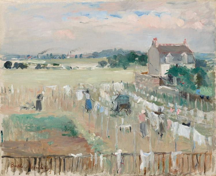 Berthe Morisot Hanging the Laundry out to Dry (nn02) oil painting picture